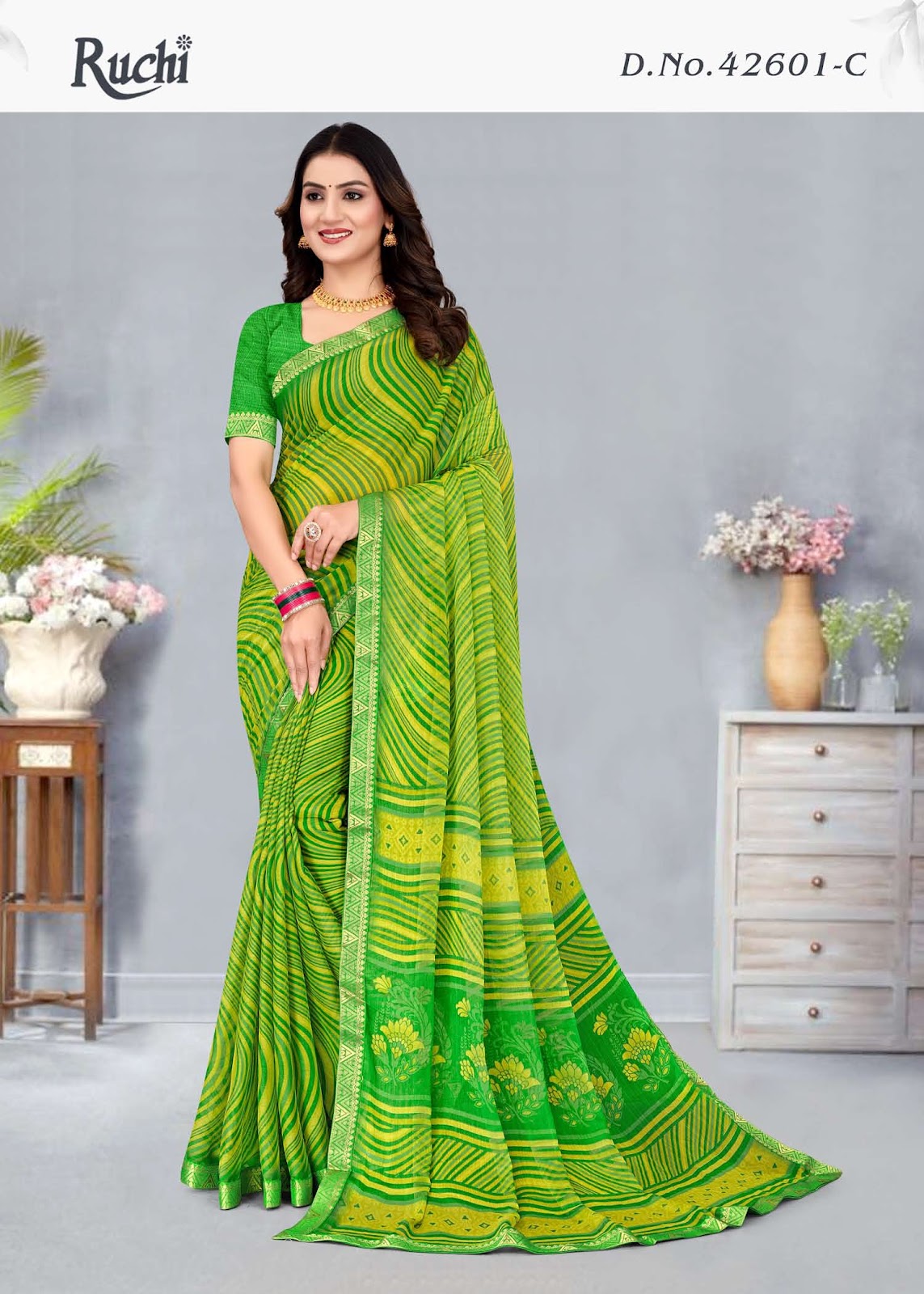 Simayaa Lehriya 1 Ruchi Chiffon Sarees Wholesale Rate