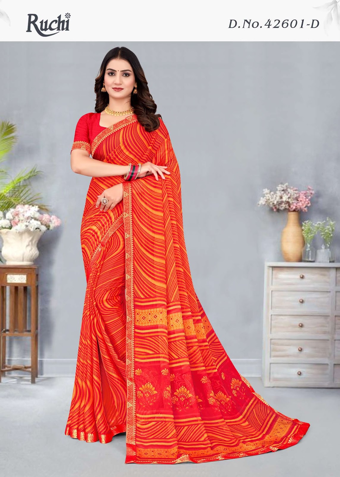 Simayaa Lehriya 1 Ruchi Chiffon Sarees Wholesale Rate