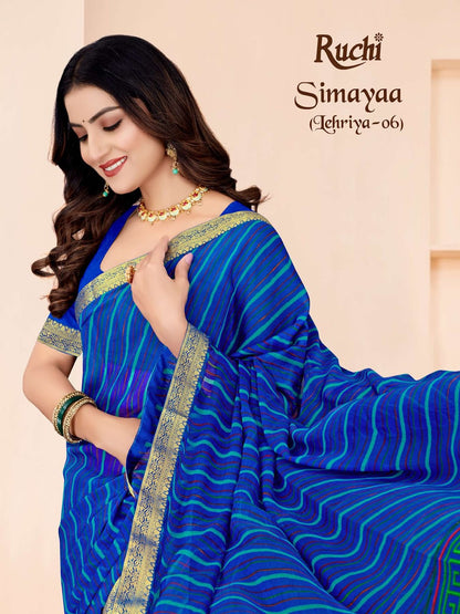 Simayaa Lehriya 6 Ruchi Chiffon Sarees Manufacturer Ahmedabad