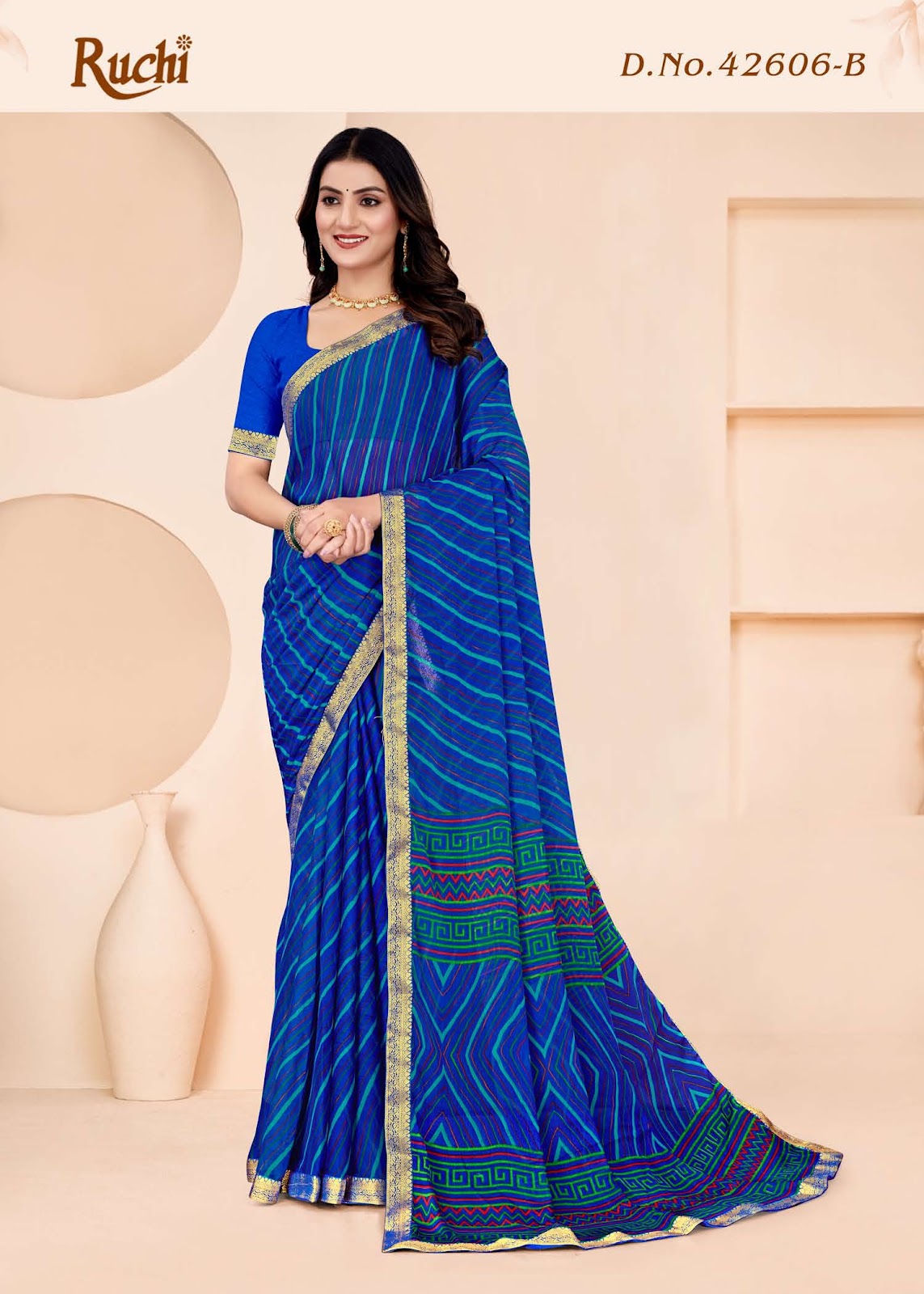 Simayaa Lehriya 6 Ruchi Chiffon Sarees Manufacturer Ahmedabad