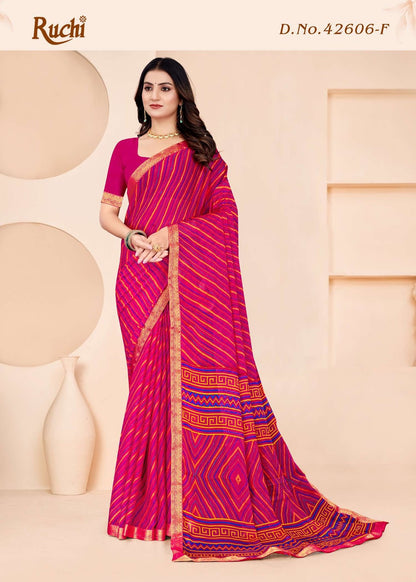 Simayaa Lehriya 6 Ruchi Chiffon Sarees Manufacturer Ahmedabad