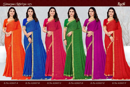 Simayaa Lehriya 7 Ruchi Chiffon Sarees Wholesaler