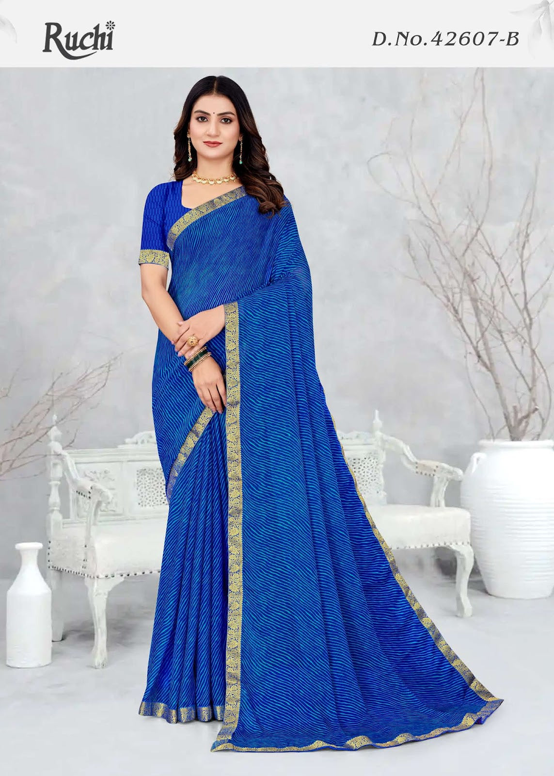 Simayaa Lehriya 7 Ruchi Chiffon Sarees Wholesaler