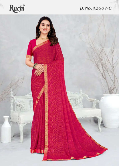 Simayaa Lehriya 7 Ruchi Chiffon Sarees Wholesaler