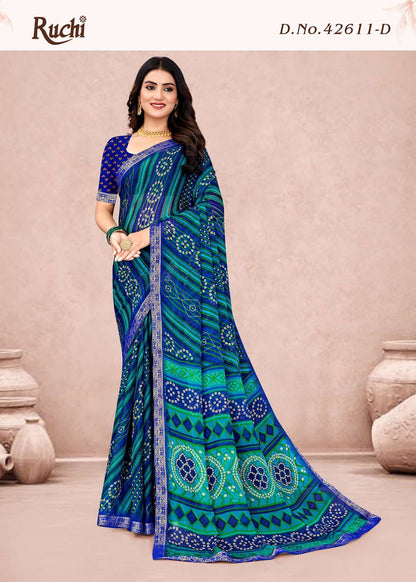 Simayaa Lehriya Vol 11 Ruchi Chiffon Sarees Wholesaler India