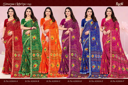 Simayaa Lehriya Vol 4 Ruchi Chiffon Sarees Supplier India