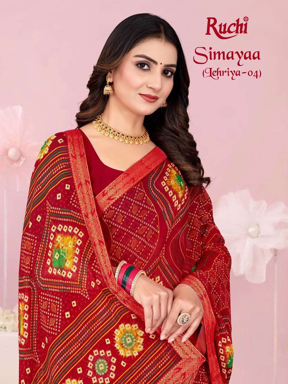 Simayaa Lehriya Vol 4 Ruchi Chiffon Sarees Supplier India