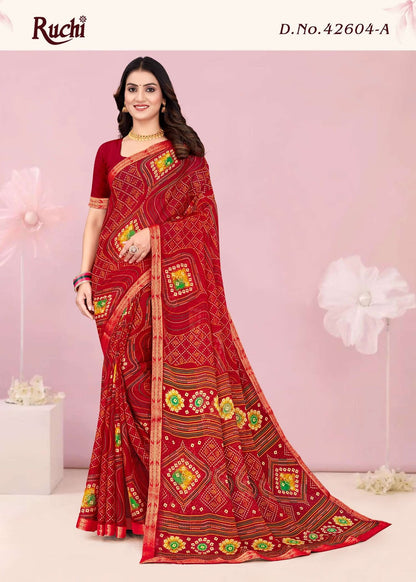 Simayaa Lehriya Vol 4 Ruchi Chiffon Sarees Supplier India