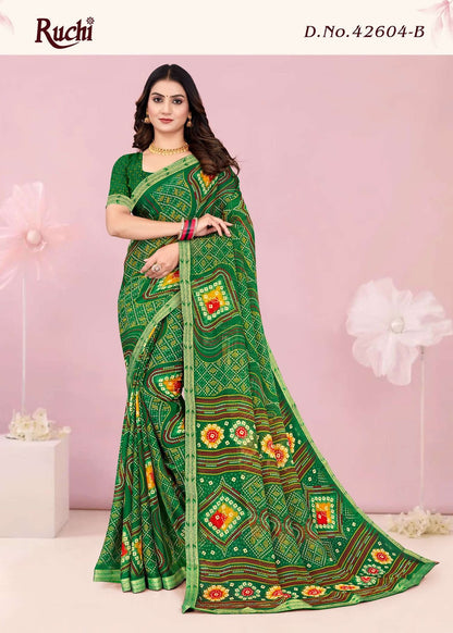 Simayaa Lehriya Vol 4 Ruchi Chiffon Sarees Supplier India