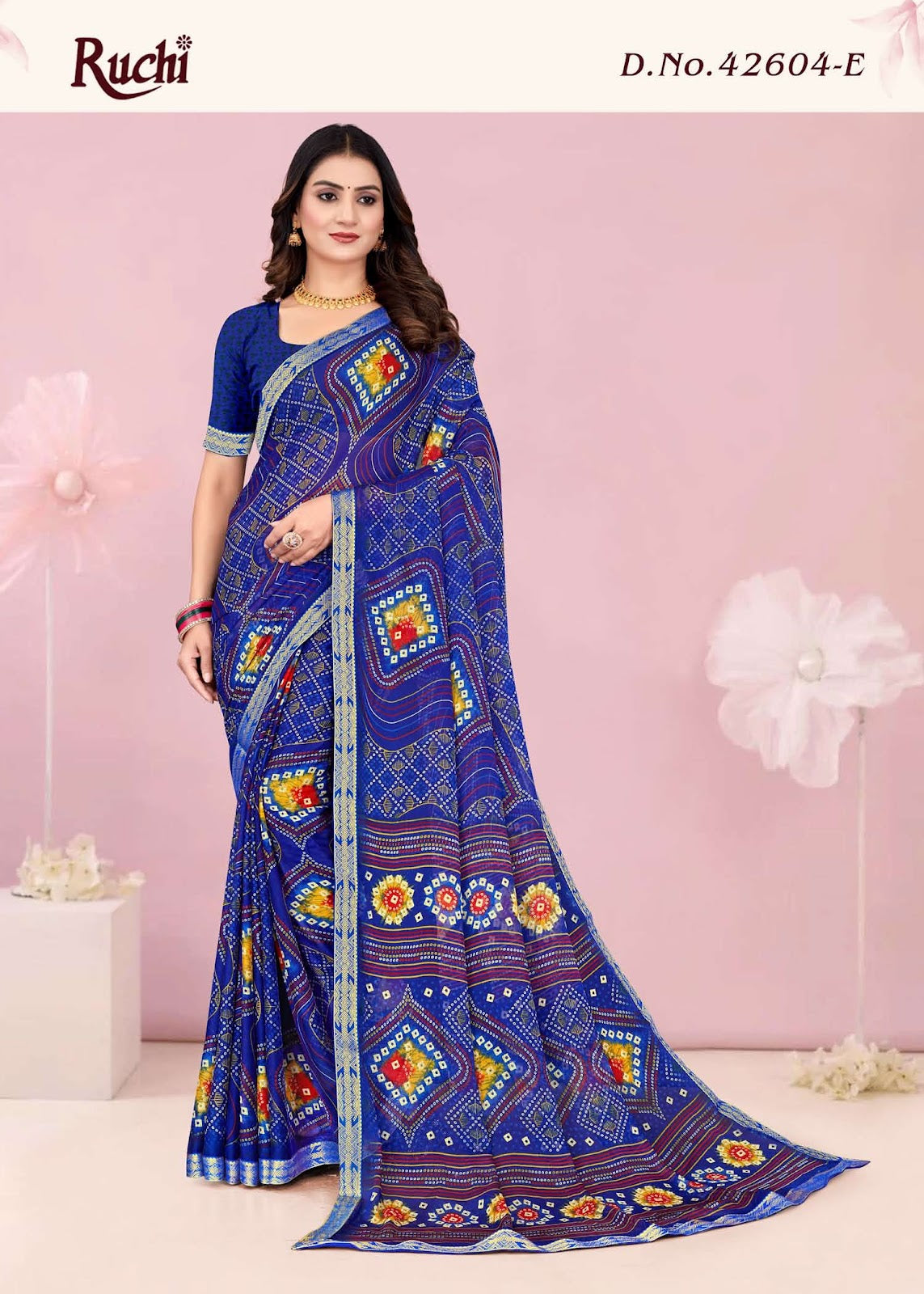 Simayaa Lehriya Vol 4 Ruchi Chiffon Sarees Supplier India