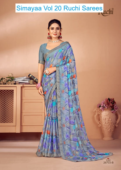 Simayaa Vol 20 Ruchi Chiffon Sarees Supplier