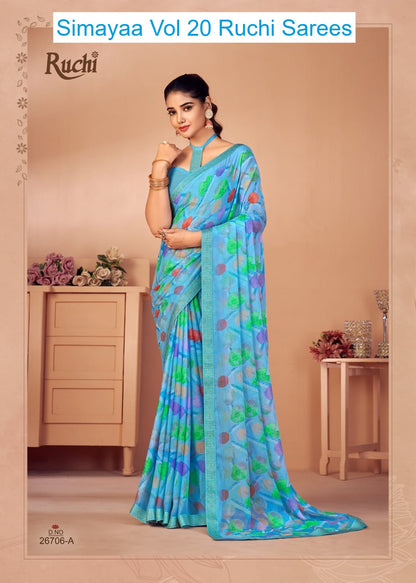 Simayaa Vol 20 Ruchi Chiffon Sarees Supplier