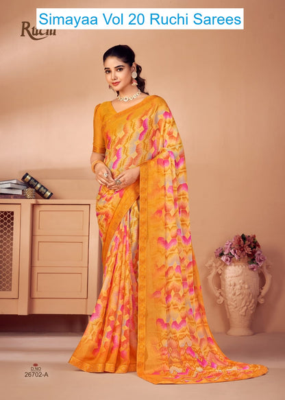 Simayaa Vol 20 Ruchi Chiffon Sarees Supplier