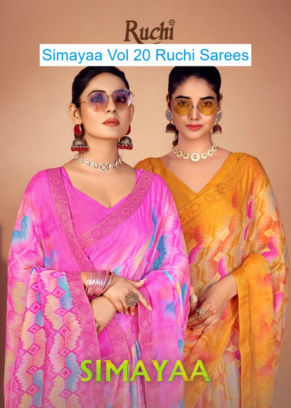 Simayaa Vol 20 Ruchi Chiffon Sarees Supplier