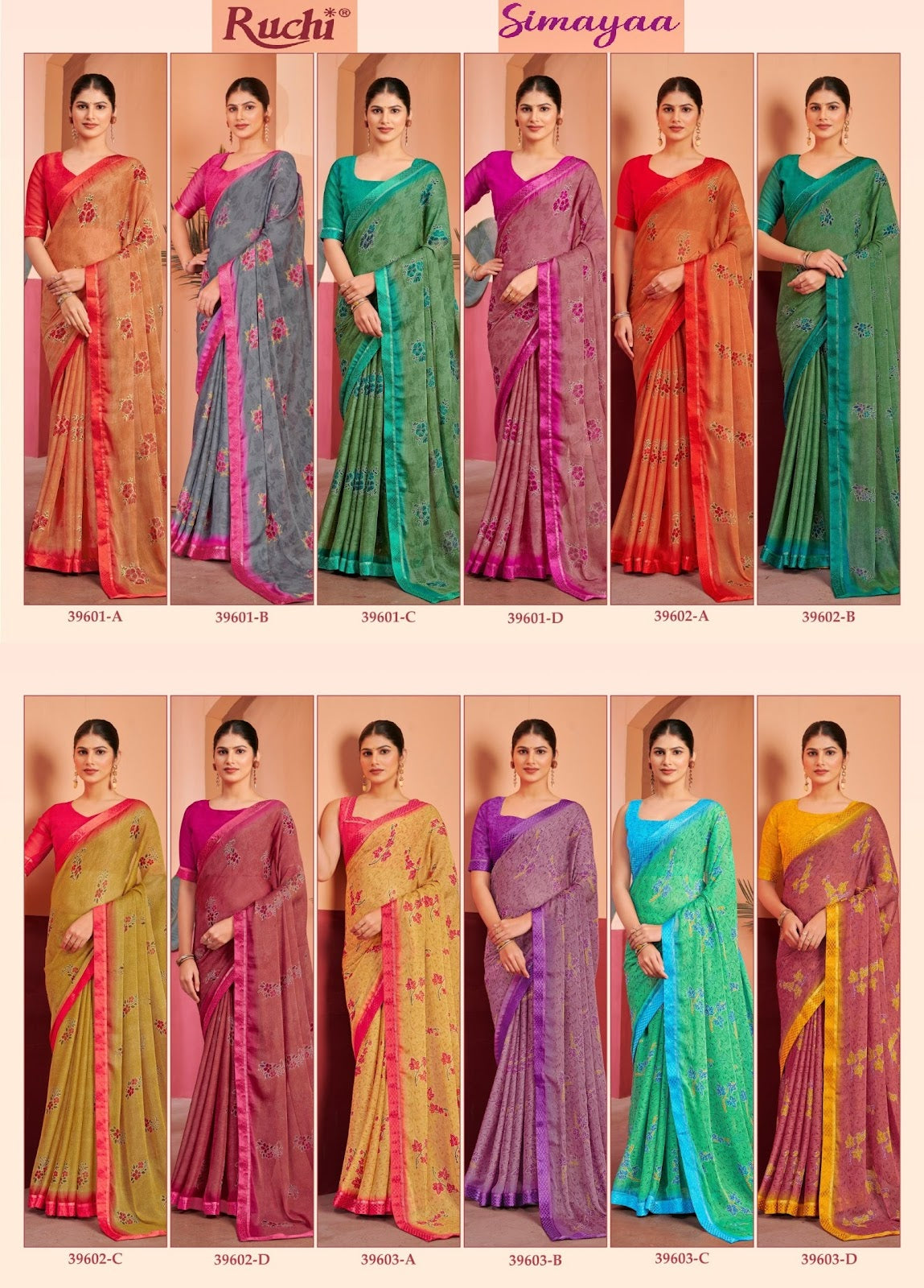 Simayaa Vol 28 Ruchi Chiffon Sarees Wholesale Price