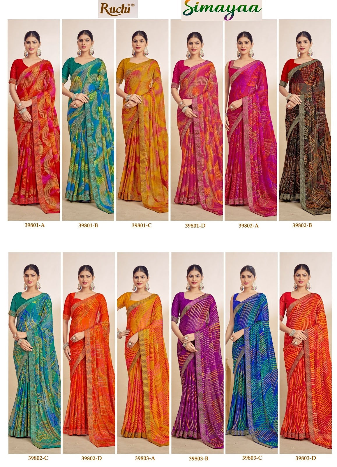 Simayaa Vol 29 Ruchi Chiffon Sarees Manufacturer India