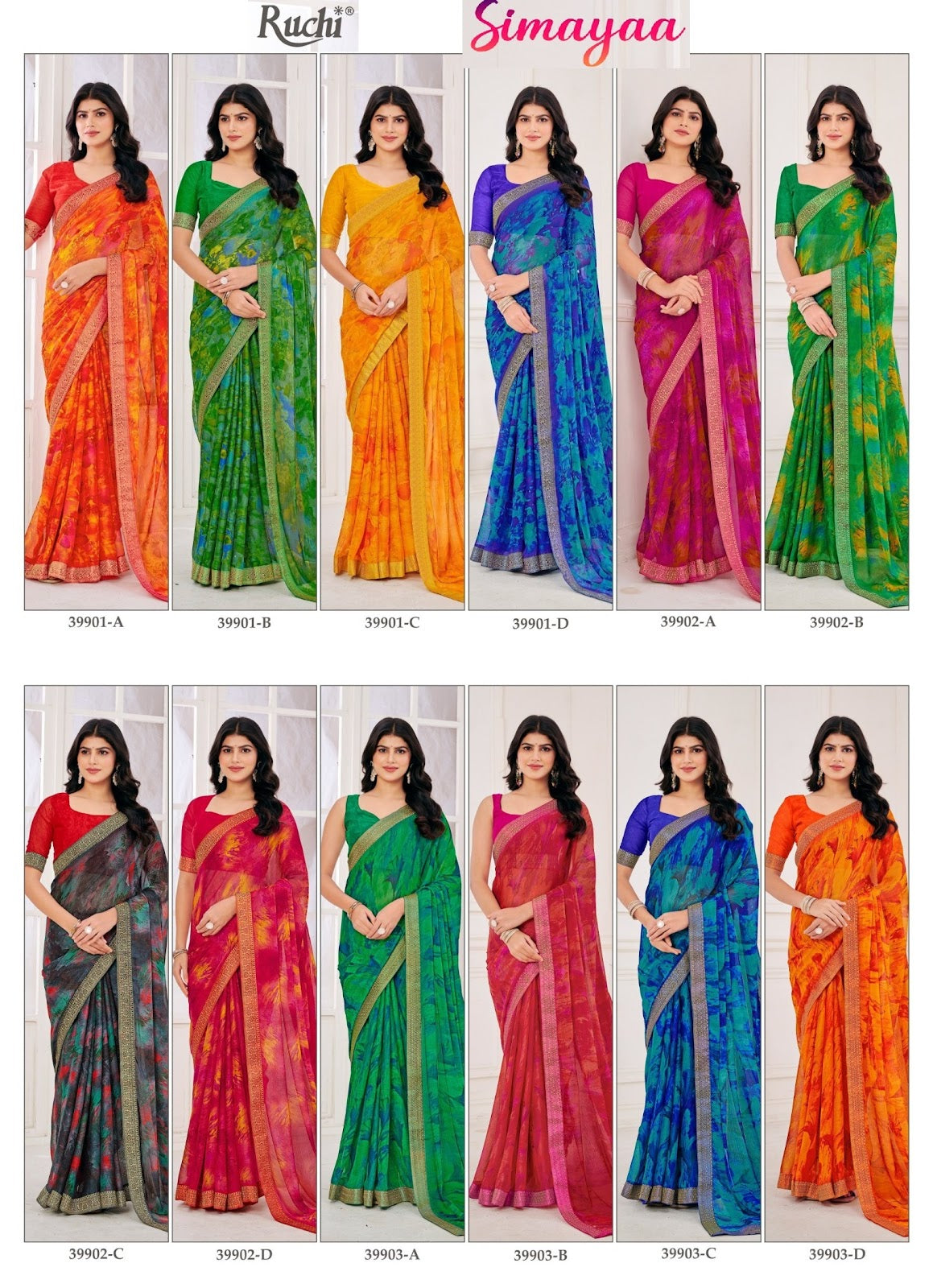 Simayaa Vol 30 Ruchi Chiffon Sarees Supplier India
