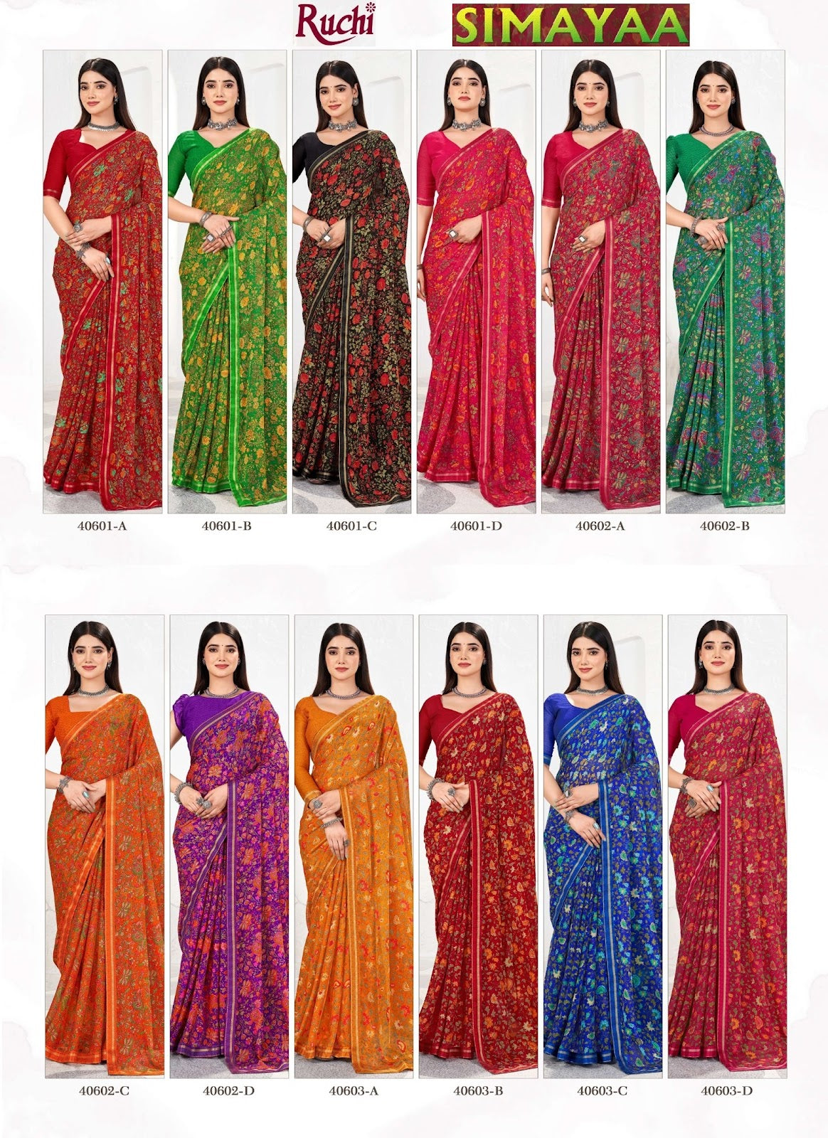 Simayaa Vol 31 Ruchi Chiffon Sarees Exporter India