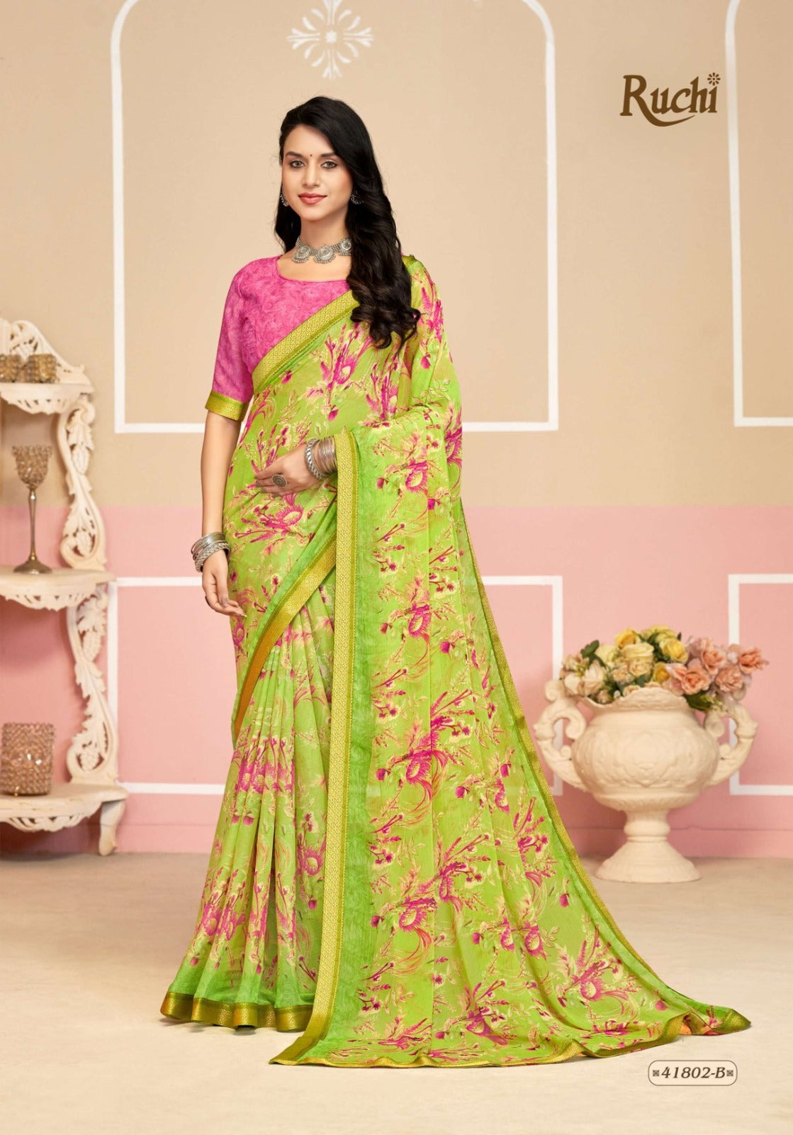 Simayaa Vol 33 Ruchi Chiffon Sarees Supplier