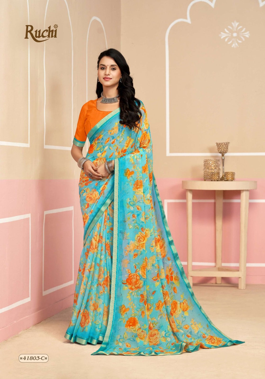 Simayaa Vol 33 Ruchi Chiffon Sarees Supplier