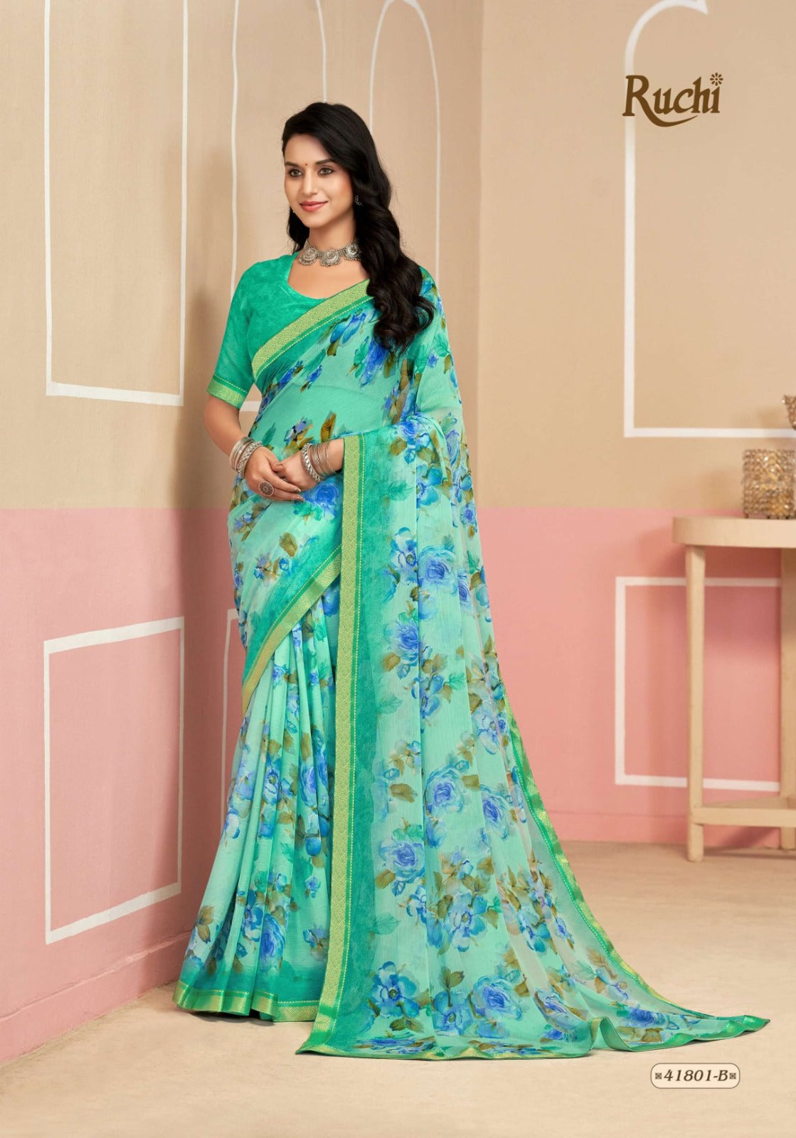 Simayaa Vol 33 Ruchi Chiffon Sarees Supplier