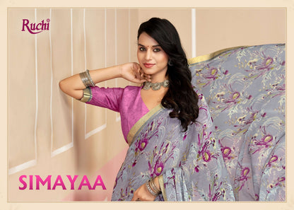 Simayaa Vol 33 Ruchi Chiffon Sarees Supplier