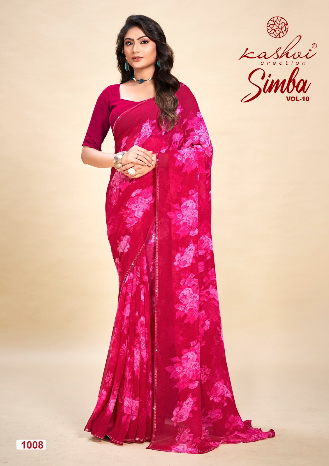 Simba Vol 10 Kashvi Creation Georgette Sarees Wholesaler Gujarat