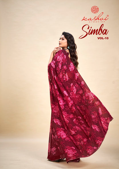 Simba Vol 10 Kashvi Creation Georgette Sarees Wholesaler Gujarat
