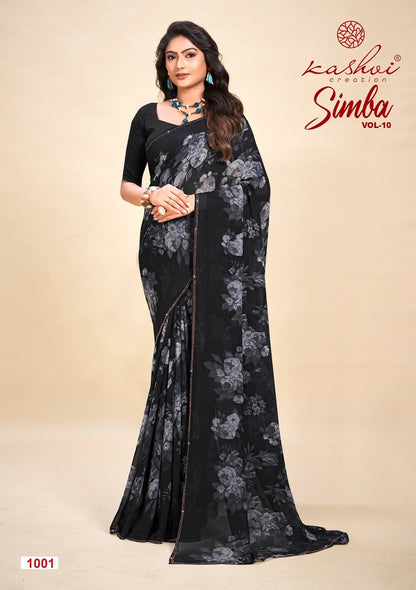 Simba Vol 10 Kashvi Creation Georgette Sarees Wholesaler Gujarat