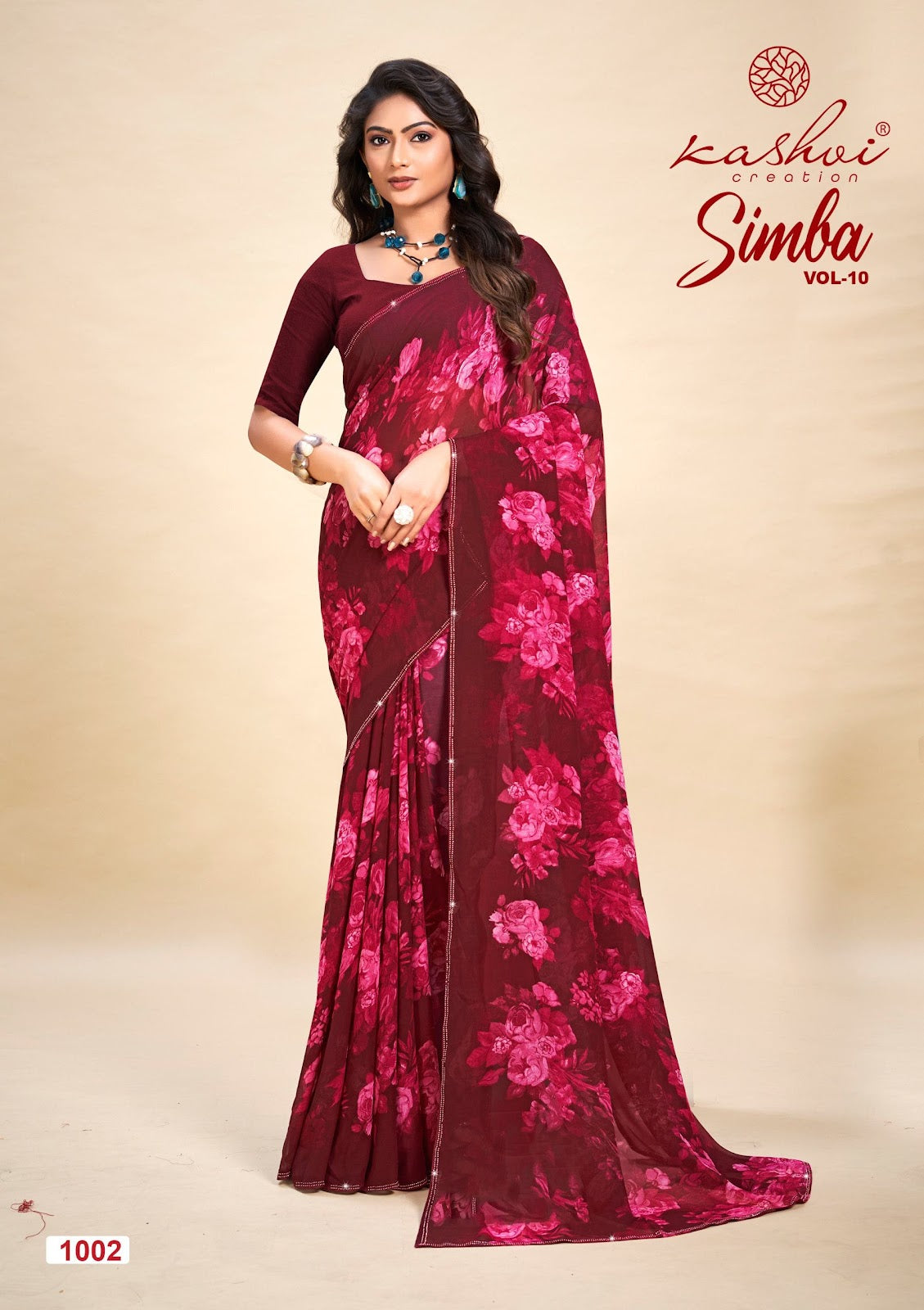 Simba Vol 10 Kashvi Creation Georgette Sarees Wholesaler Gujarat