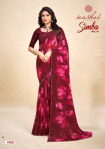 Simba Vol 10 Kashvi Creation Georgette Sarees Wholesaler Gujarat