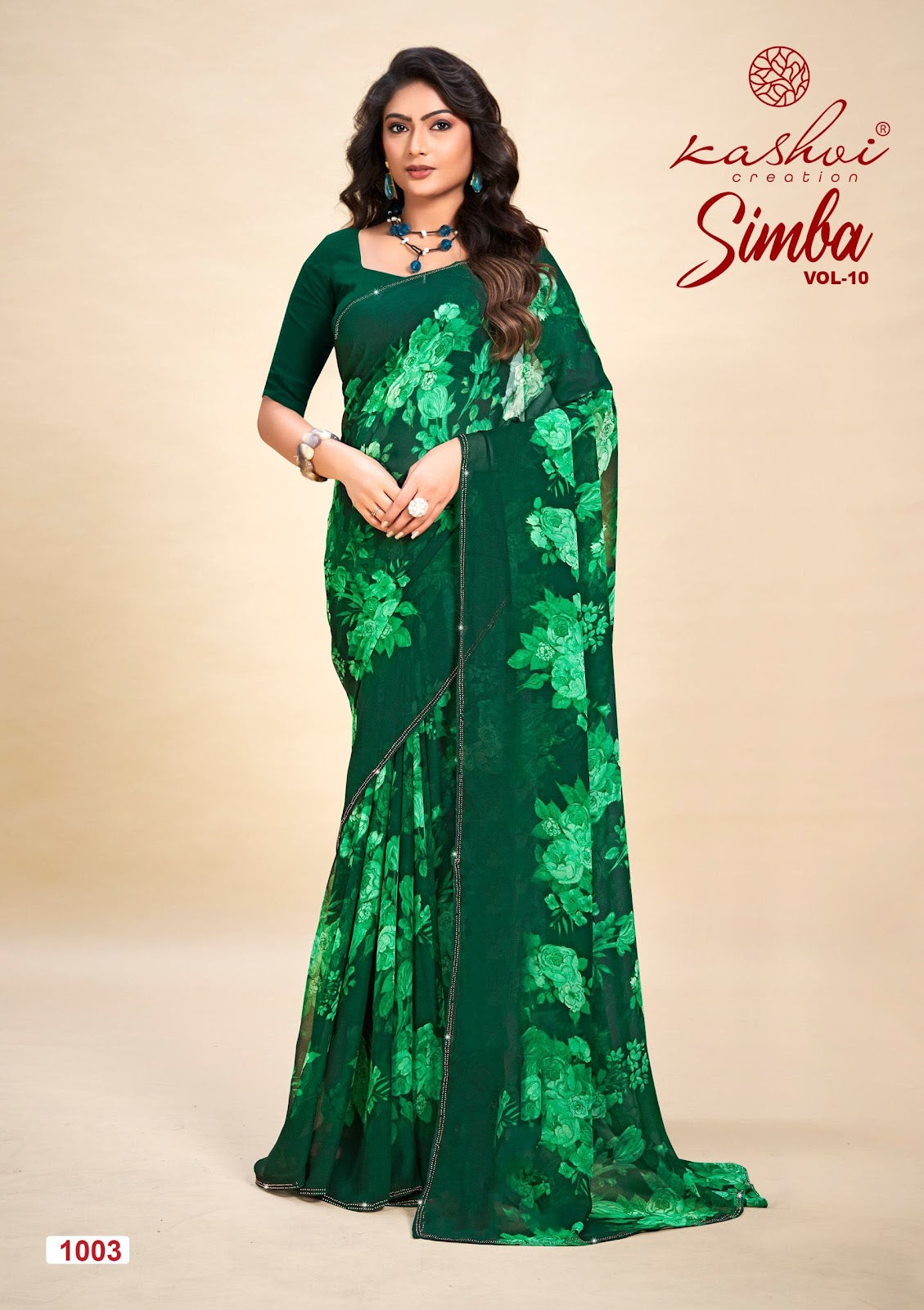Simba Vol 10 Kashvi Creation Georgette Sarees Wholesaler Gujarat