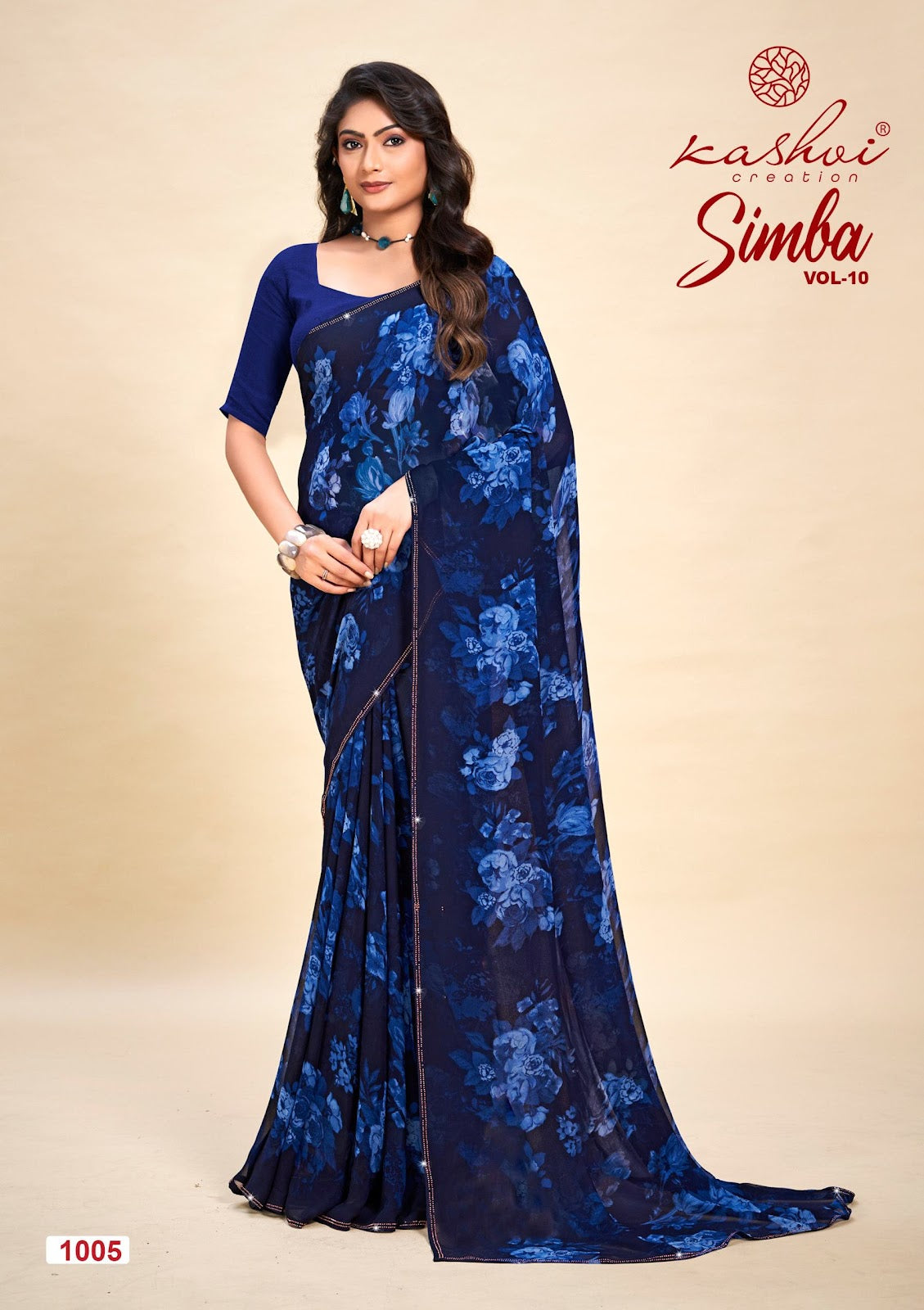 Simba Vol 10 Kashvi Creation Georgette Sarees Wholesaler Gujarat