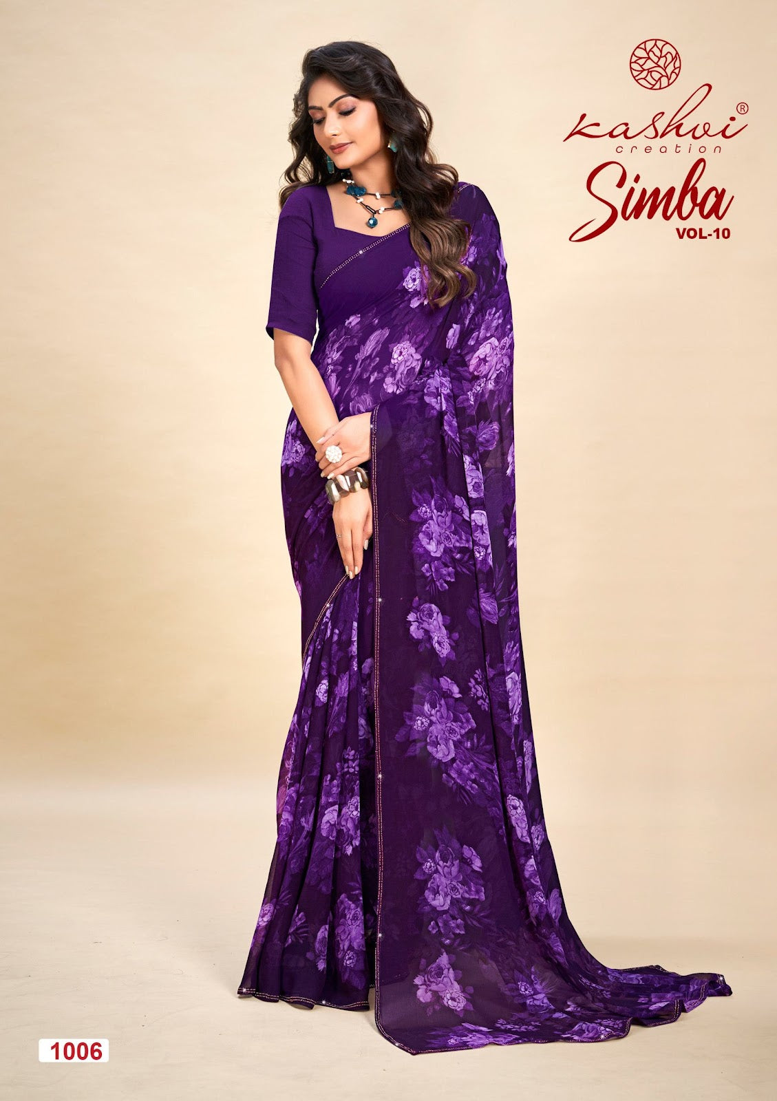 Simba Vol 10 Kashvi Creation Georgette Sarees Wholesaler Gujarat