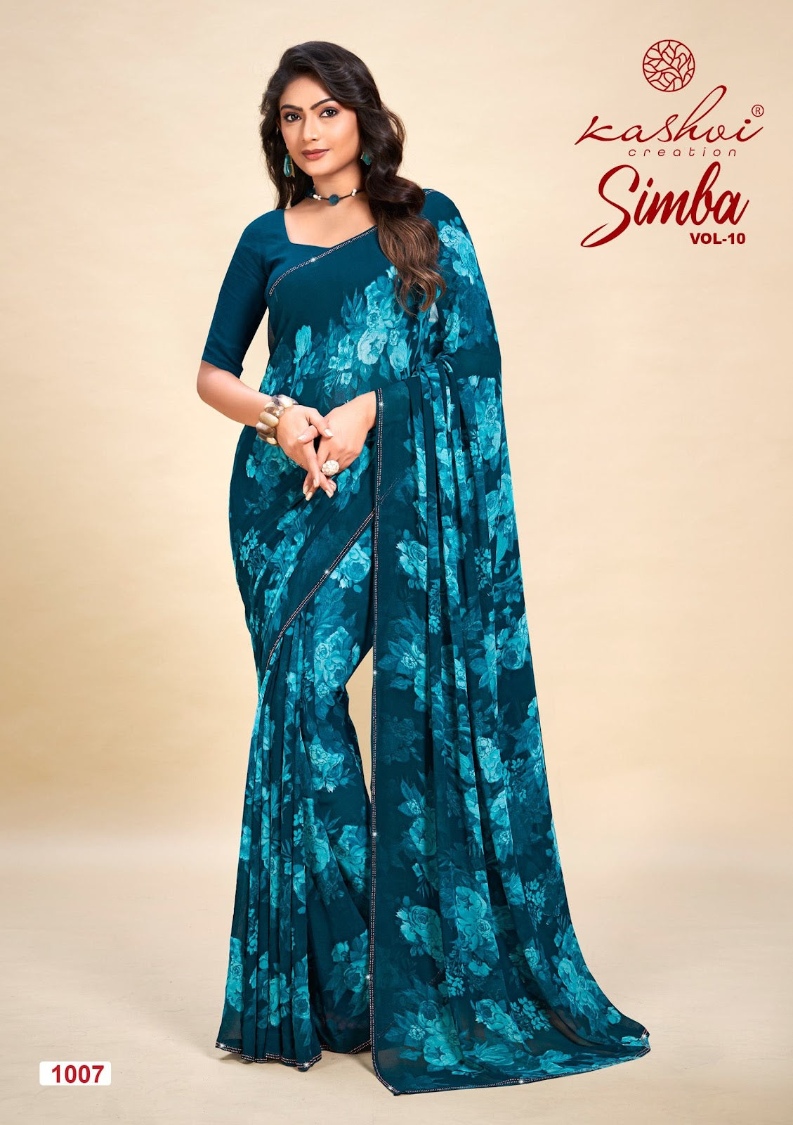 Simba Vol 10 Kashvi Creation Georgette Sarees Wholesaler Gujarat