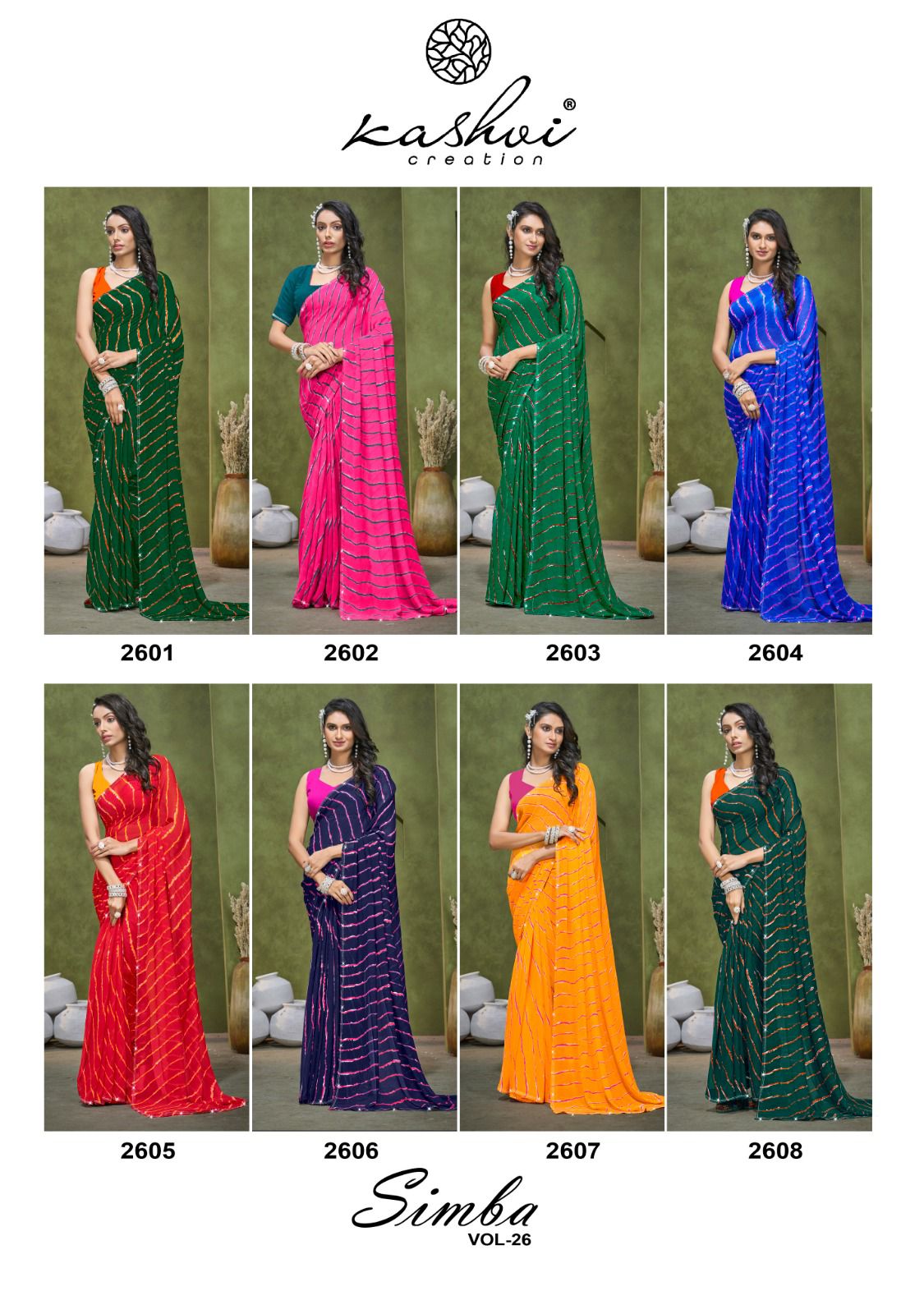 Simba Vol 26 Kashvi Creation Georgette Sarees Wholesale Price