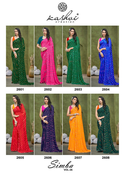 Simba Vol 26 Kashvi Creation Georgette Sarees Wholesale Price