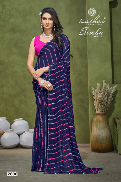 Simba Vol 26 Kashvi Creation Georgette Sarees Wholesale Price