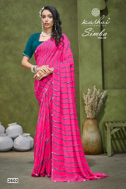 Simba Vol 26 Kashvi Creation Georgette Sarees Wholesale Price
