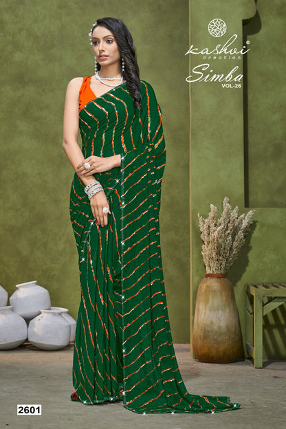 Simba Vol 26 Kashvi Creation Georgette Sarees Wholesale Price