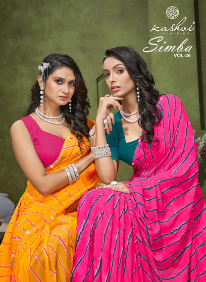 Simba Vol 26 Kashvi Creation Georgette Sarees Wholesale Price