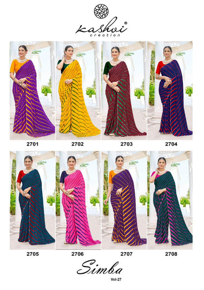 Simba Vol 27 Kashvi Creation Georgette Sarees Supplier Gujarat