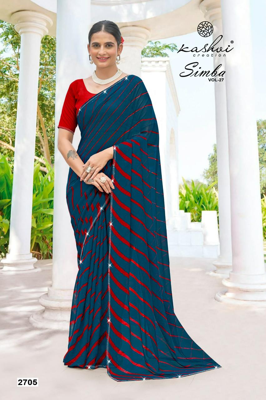 Simba Vol 27 Kashvi Creation Georgette Sarees Supplier Gujarat