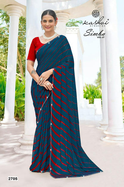 Simba Vol 27 Kashvi Creation Georgette Sarees Supplier Gujarat
