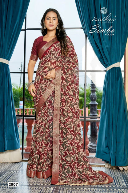 Simba Vol 29 Kashvi Creation Georgette Sarees Manufacturer India