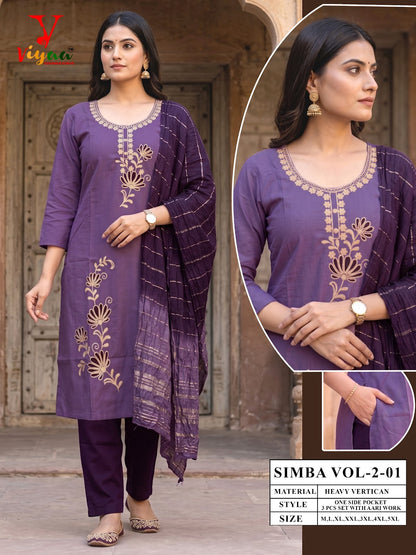 Simba Vol 2 Viyaa Vertican Readymade Pant Style Suits Supplier India