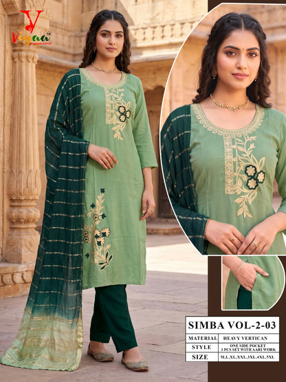 Simba Vol 2 Viyaa Vertican Readymade Pant Style Suits Supplier India