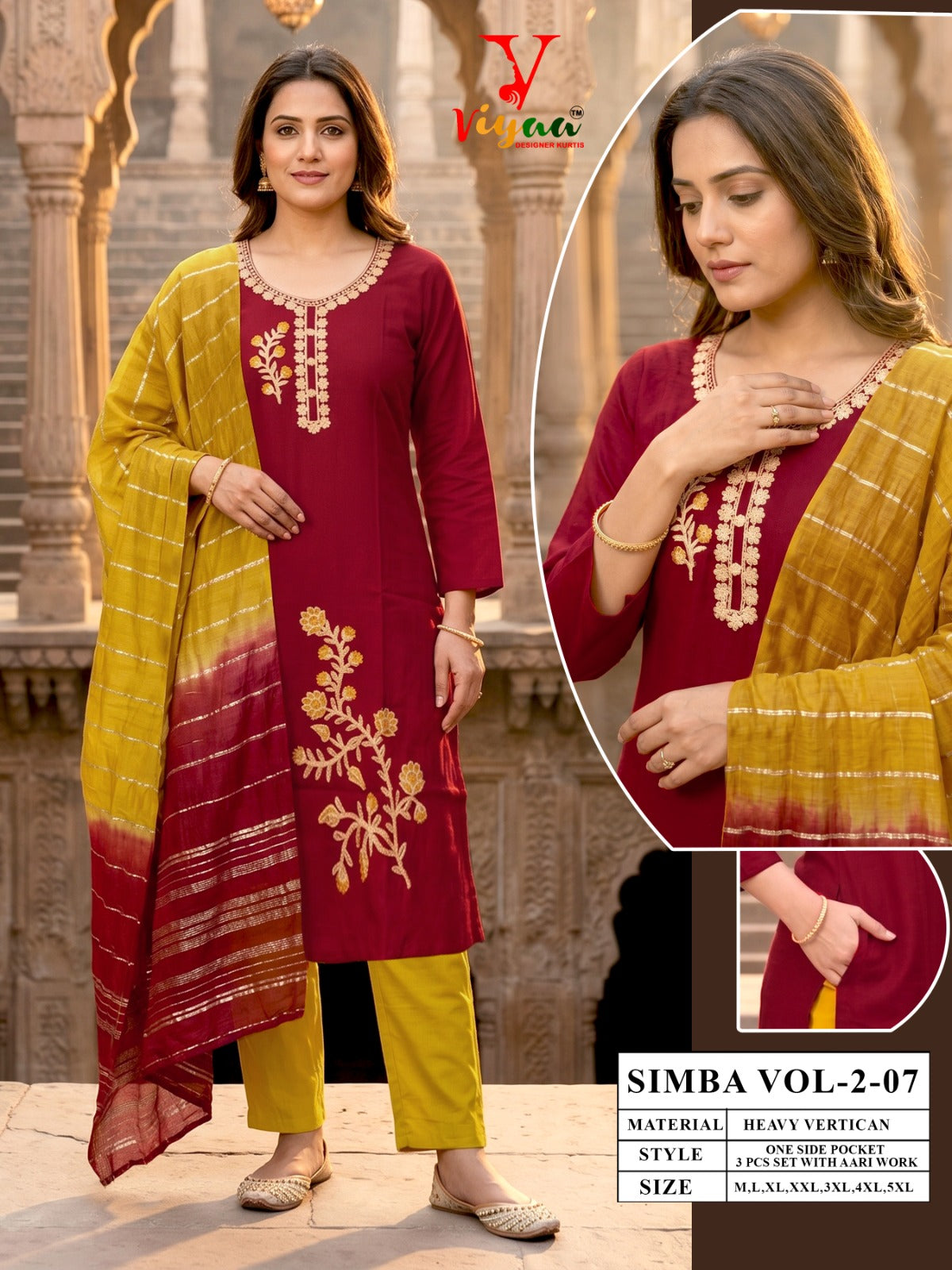 Simba Vol 2 Viyaa Vertican Readymade Pant Style Suits Supplier India