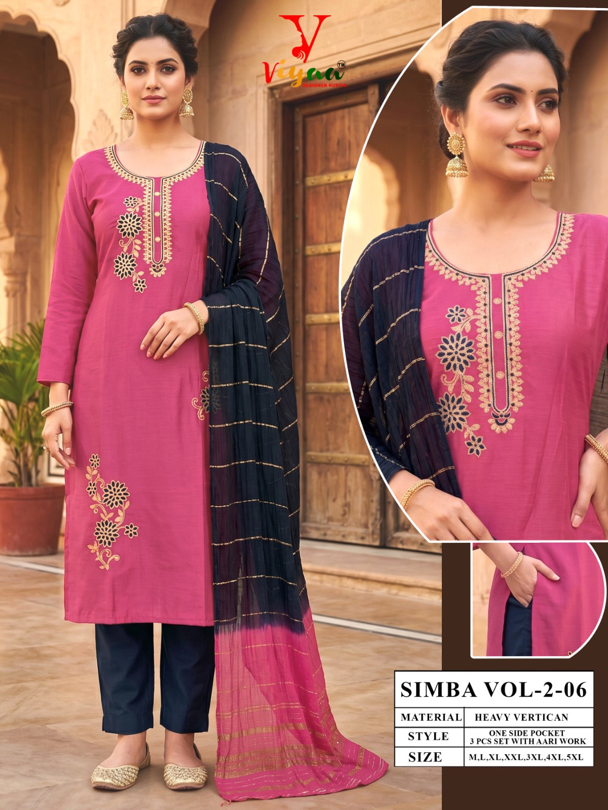 Simba Vol 2 Viyaa Vertican Readymade Pant Style Suits Supplier India