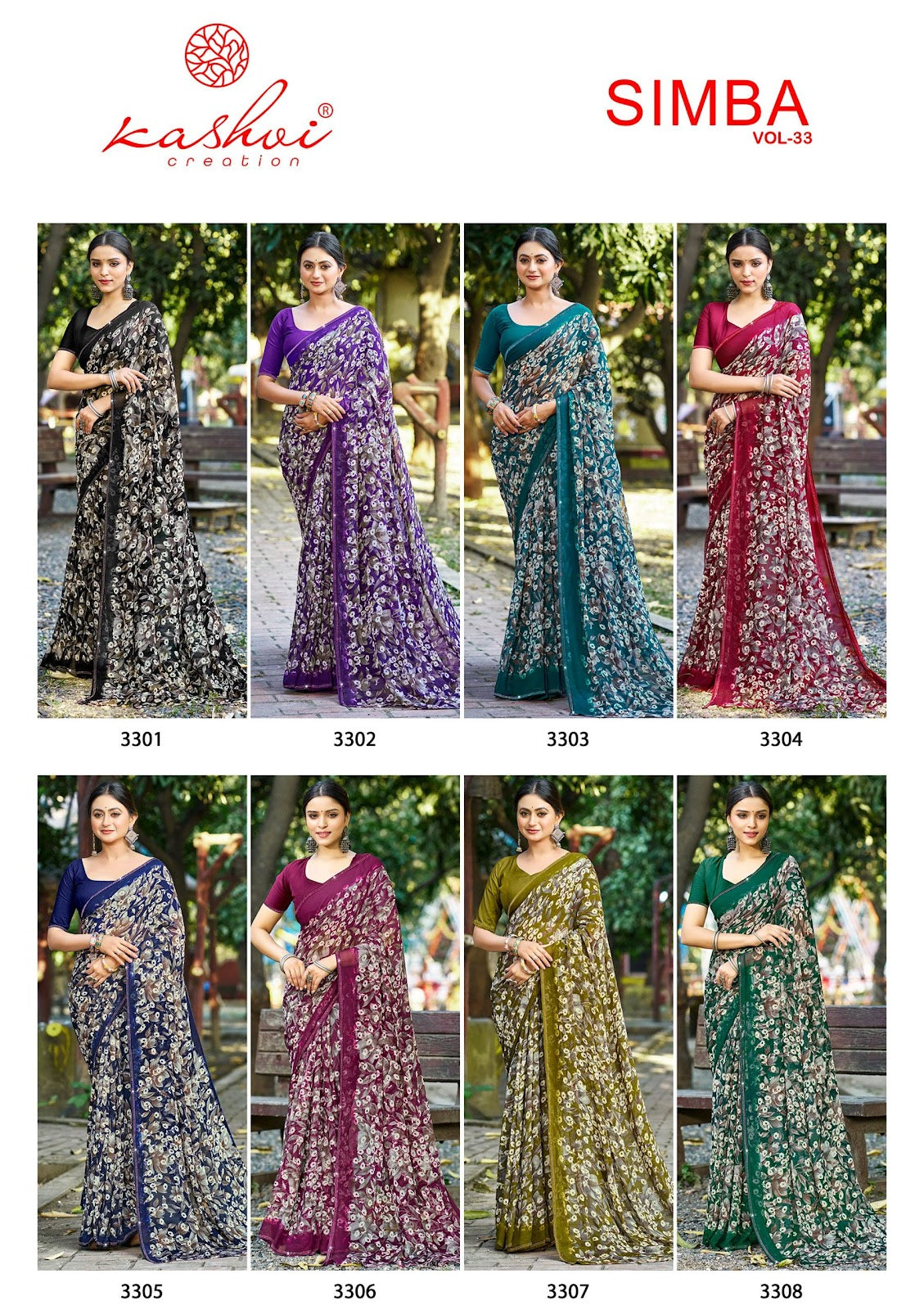 Simba Vol 33 Kashvi Creation Georgette Sarees Wholesale Price